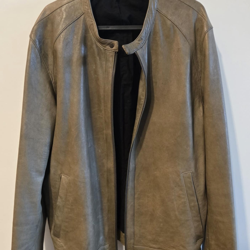 Vince Olive Leather Jacket